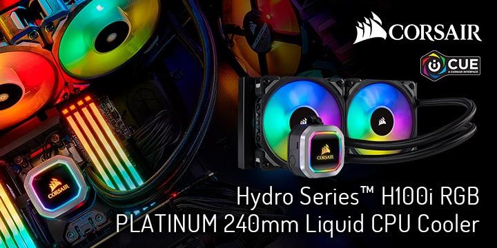 Corsair Hydro Series H100i RGB PLATINUM 240mm 一體式水冷/ 可編程