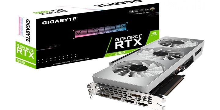 GIGABYTE推出GeForce RTX 3080 Vision OC顯示卡，採用時尚的黑色和銀色