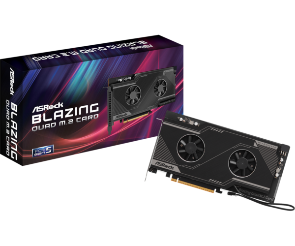 Asrock blazing quad m 2 card pcie gen5 x4 ssd xfastest news